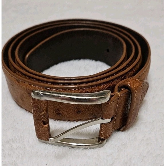 Karoo Classics Other - Karoo Classics Genuine Ostrich Brown Leather Belt 44 Mens Exotic Skin